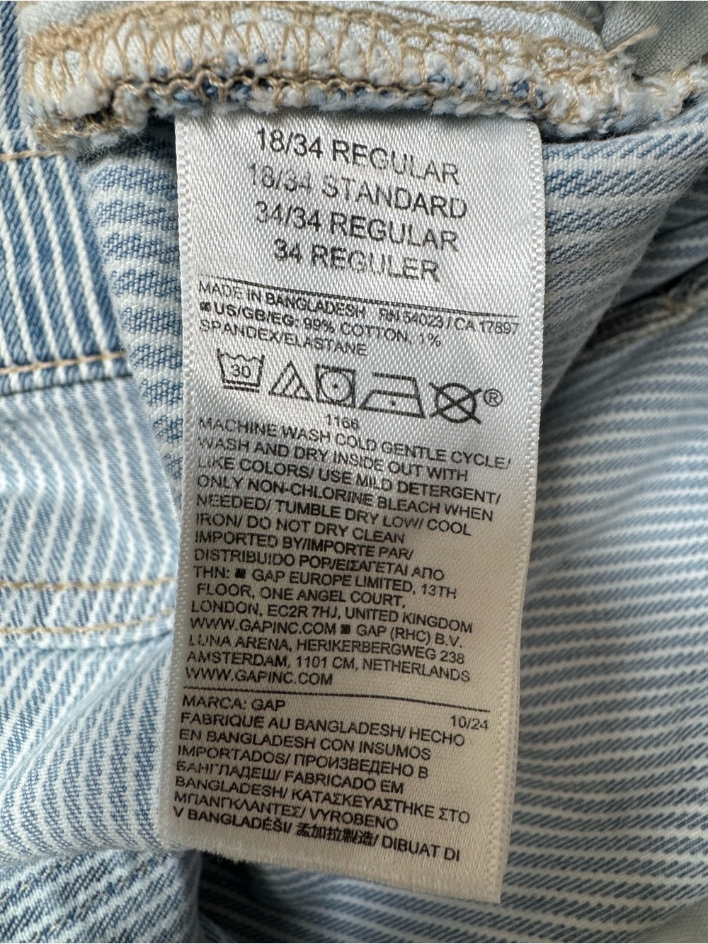 Gap Denim High Rise Wide Leg Crop Striped Jeans Women Size 18 34 Regular Preppy - Picture 10 of 11
